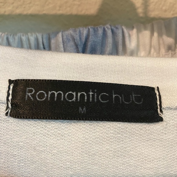 Romantichub Blue Tie Dye Lightweight Jogger Sweatshirt Athleasure  PJ/Lounge Set - Picture 3 of 7